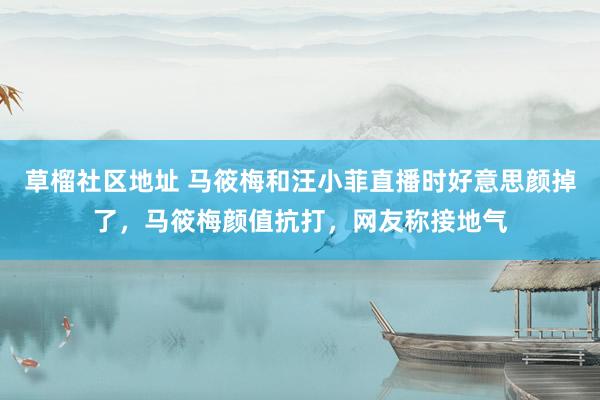 草榴社区地址 马筱梅和汪小菲直播时好意思颜掉了，马筱梅颜值抗打，网友称接地气