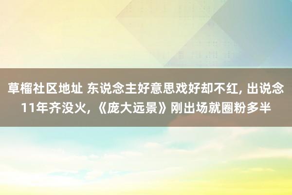 草榴社区地址 东说念主好意思戏好却不红, 出说念11年齐没火, 《庞大远景》刚出场就圈粉多半