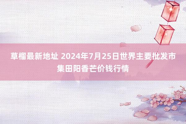 草榴最新地址 2024年7月25日世界主要批发市集田阳香芒价钱行情