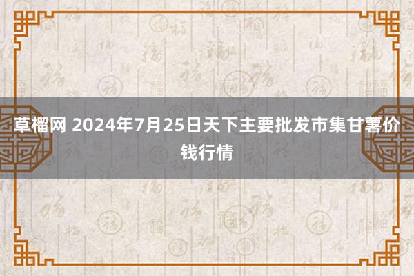 草榴网 2024年7月25日天下主要批发市集甘薯价钱行情