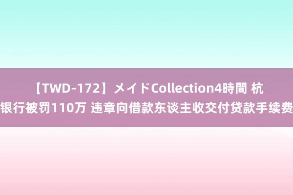 【TWD-172】メイドCollection4時間 杭州银行被罚110万 违章向借款东谈主收交付贷款手续费等