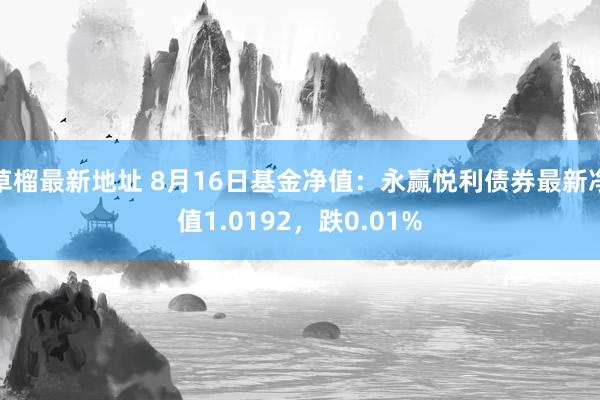 草榴最新地址 8月16日基金净值：永赢悦利债券最新净值1.0192，跌0.01%