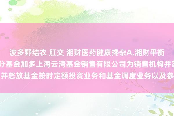 波多野结衣 肛交 湘财医药健康搀杂A，湘财平衡甄选搀杂C: 对于旗下部分基金加多上海云湾基金销售有限公司为销售机构并怒放基金按时定额投资业务和基金调度业务以及参与其费率优惠活动的公告