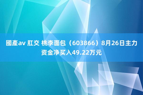 國產av 肛交 桃李面包（603866）8月26日主力资金净买入49.22万元