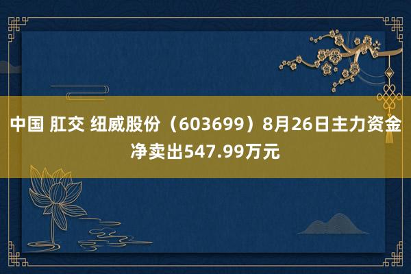 中国 肛交 纽威股份（603699）8月26日主力资金净卖出547.99万元