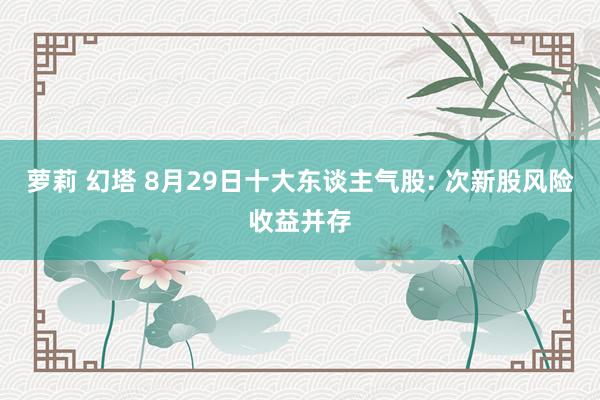 萝莉 幻塔 8月29日十大东谈主气股: 次新股风险收益并存