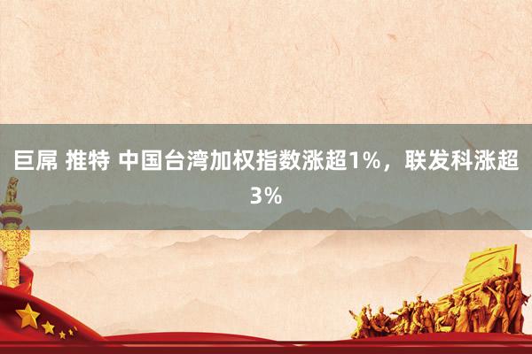 巨屌 推特 中国台湾加权指数涨超1%，联发科涨超3%