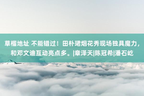 草榴地址 不能错过！田朴珺烟花秀现场独具魔力，和邓文迪互动亮点多。|章泽天|陈冠希|潘石屹