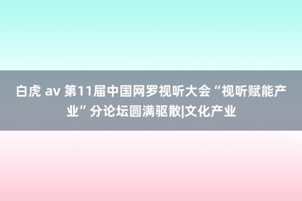 白虎 av 第11届中国网罗视听大会“视听赋能产业”分论坛圆满驱散|文化产业